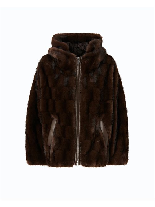 Giacca blouson effetto pelliccia con cappuccio PINKO | 107054A3C5/M11
